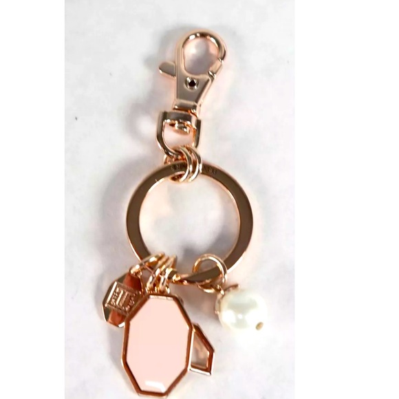 Ivanka Trump Accessories - IVANKA TRUMP ROSE GOLD TONE WHITE BEAD DREAM BIG KEYCHAIN